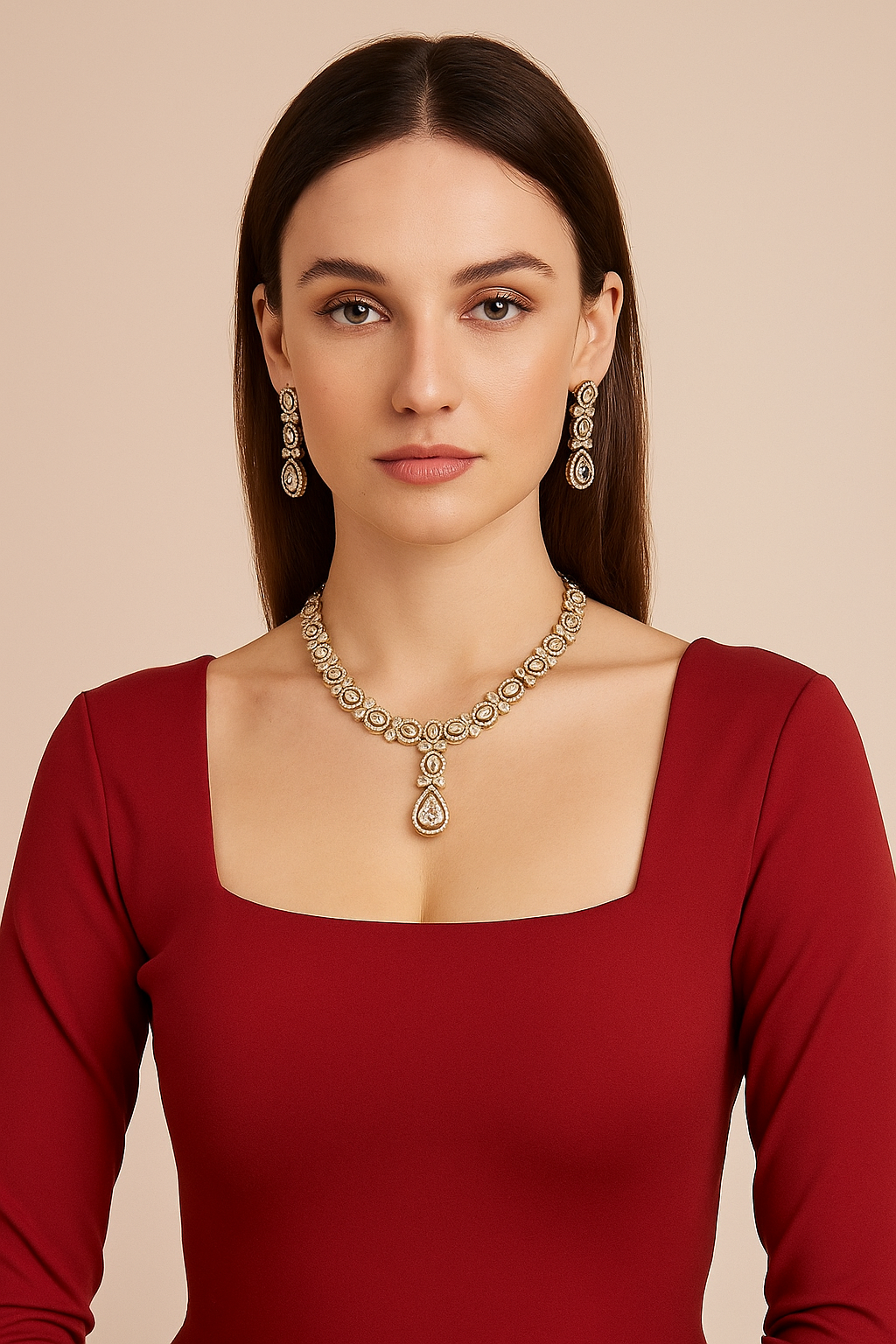 Royal Radiance Kundan Diamond Look Necklace Set